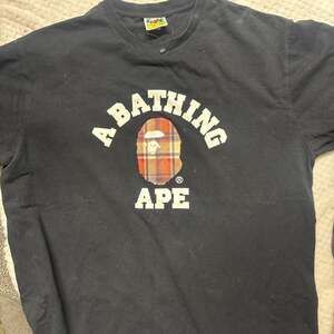 A Bathing Ape BAPE Check College Tee Black/Beige